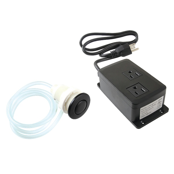 Dual Outlet Garbage Disposal Air Switch Kit, Matte Black
